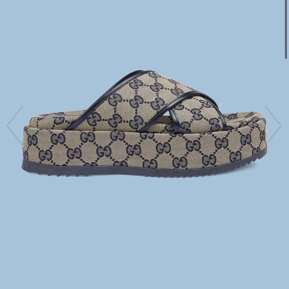 Womens GG Platform Slide Sandal